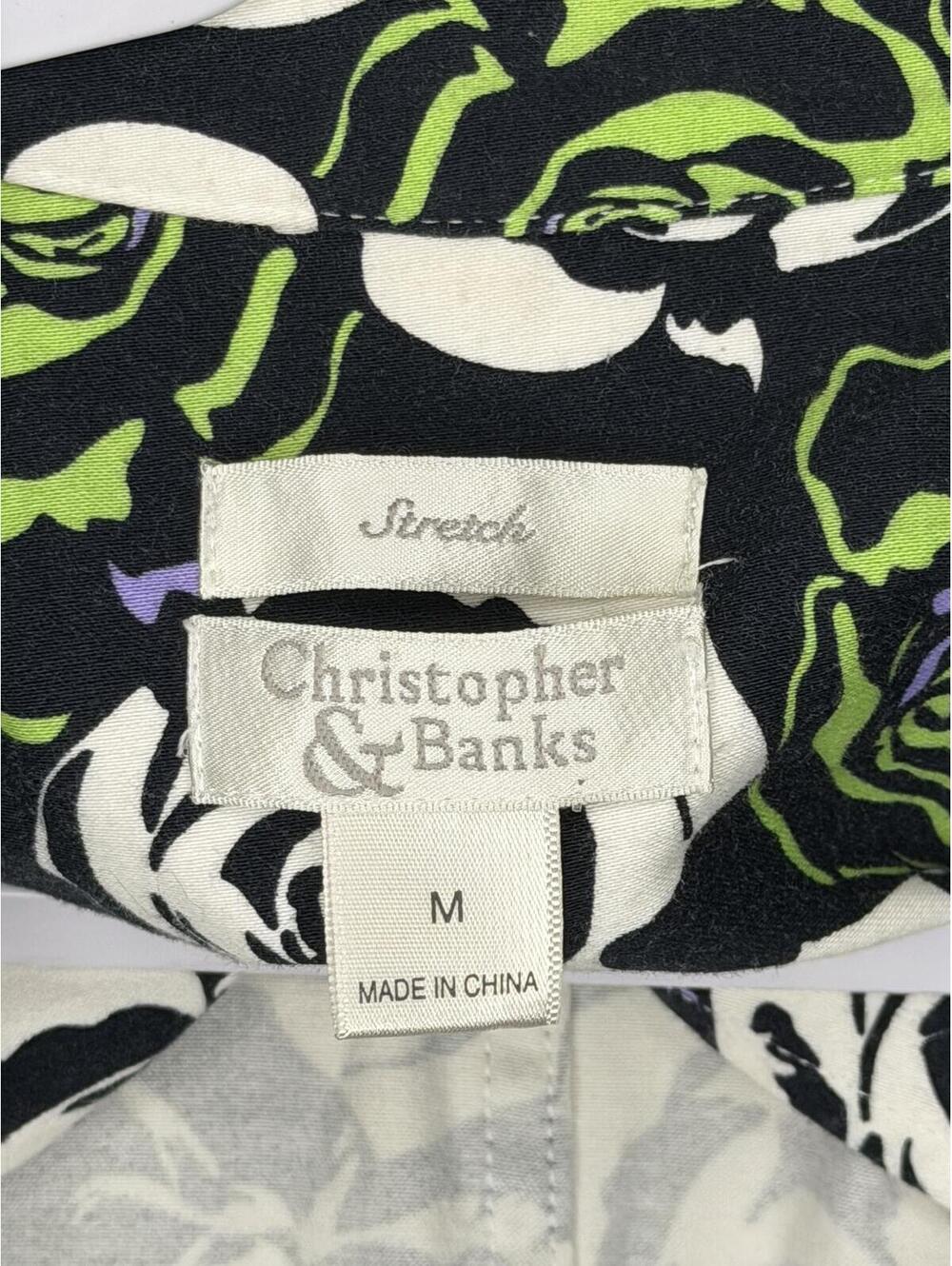 Vintage 2009 Christopher & Banks Rose Print Blazer - Size M
